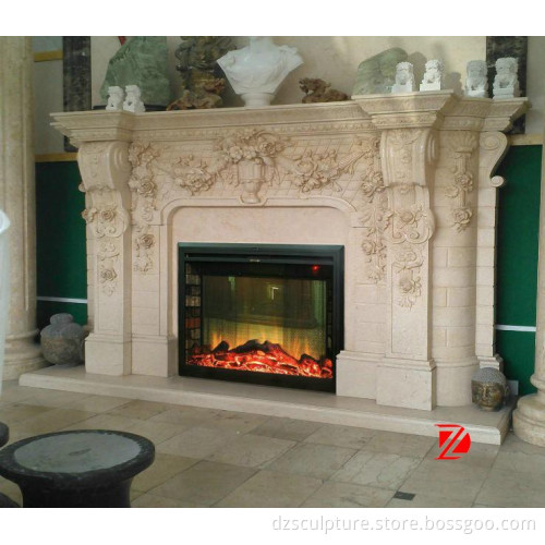 Marble fireplace mantel